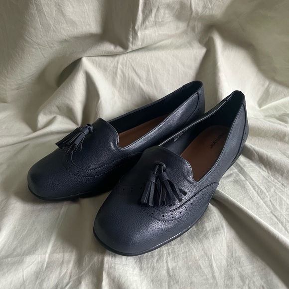 NWOB Comfort View Size 10.5 Aster Flat Slip On Navy Blue Shoes Tassels #1601 - Picture 2 of 7